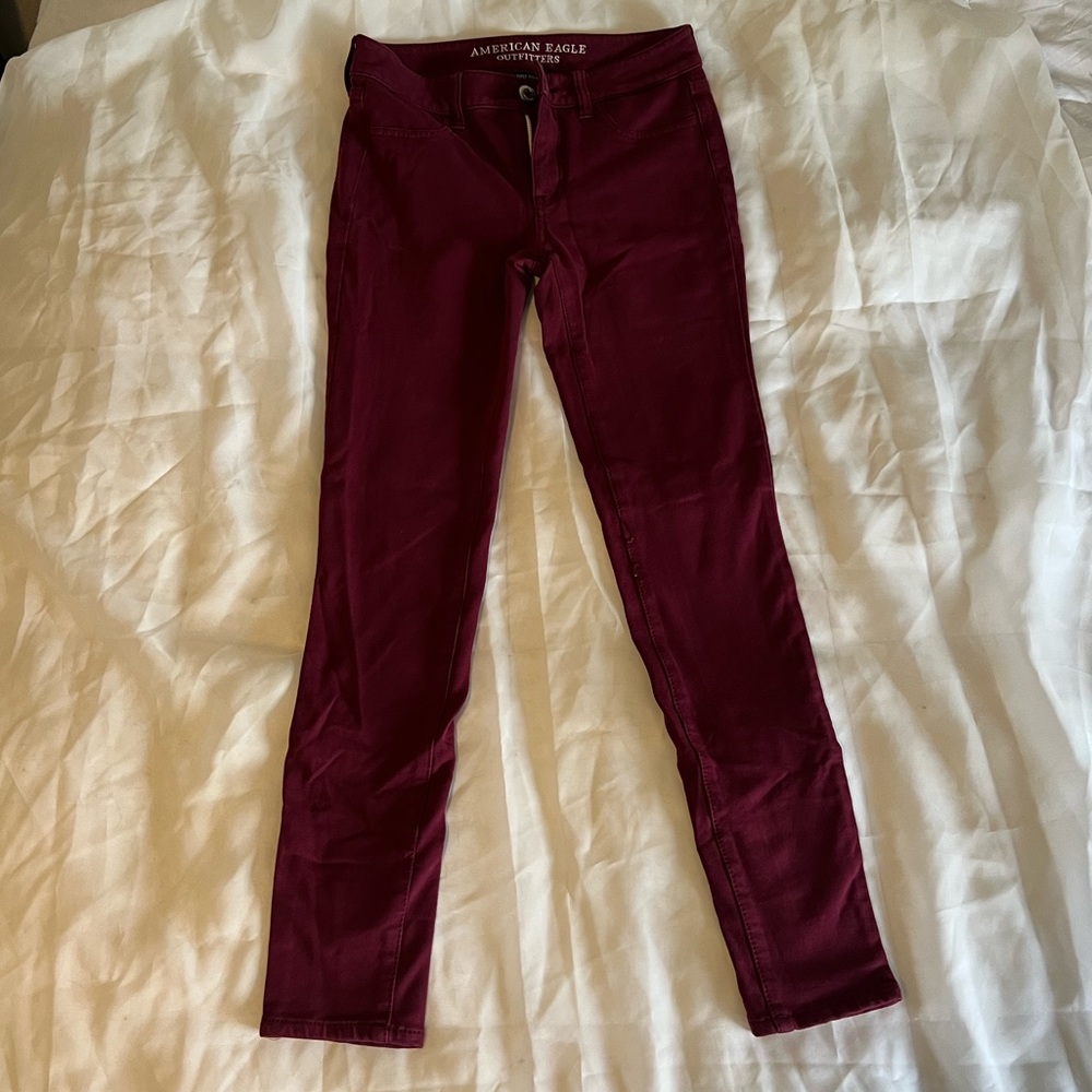 American Eagle Outfitters Burgundy Jeggings